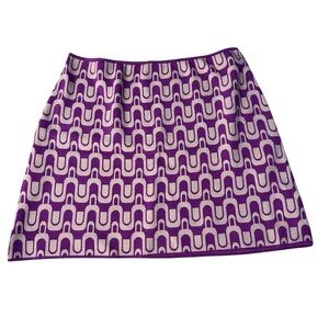 Maeve ~ Fuschia and Khaki geometric pattern knit skirt ~ size Xlarge